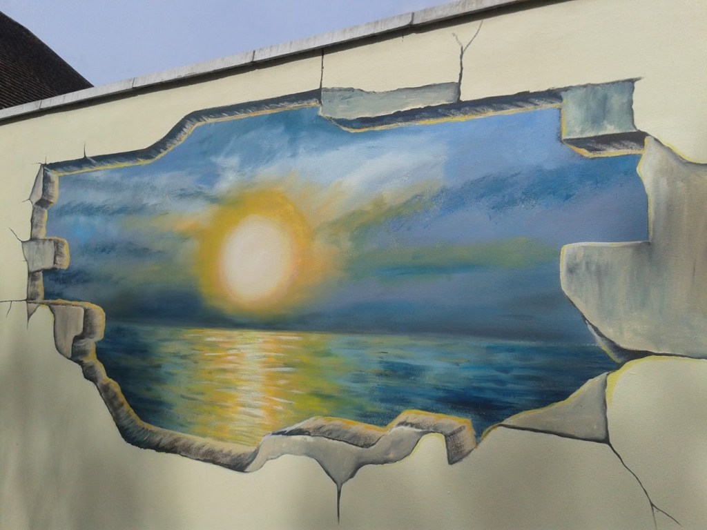 Lake Road sunset mural