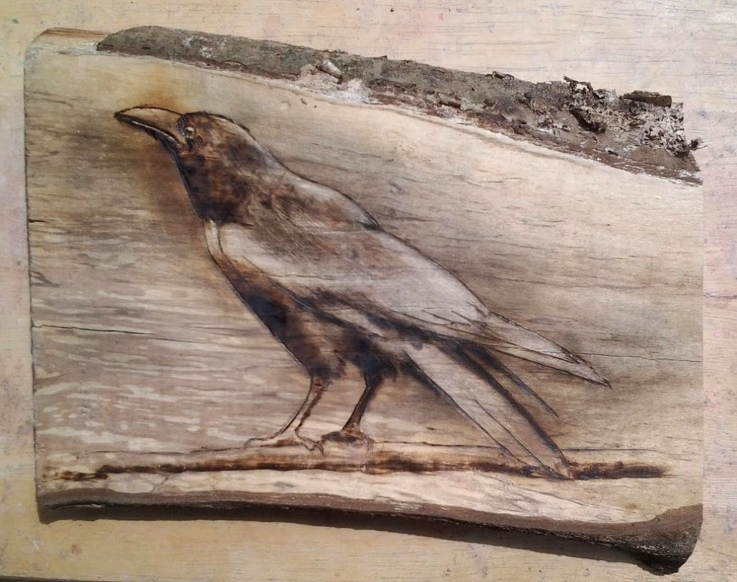 crow_pyrography