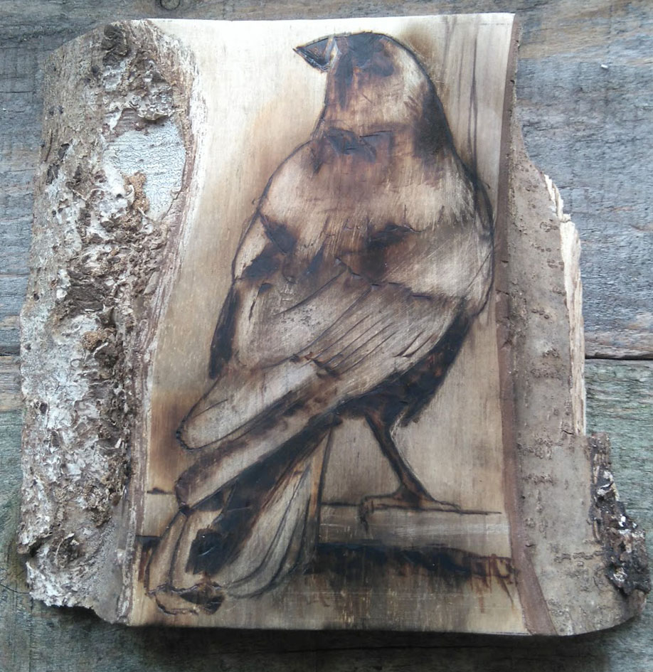 crow 2 pyrography